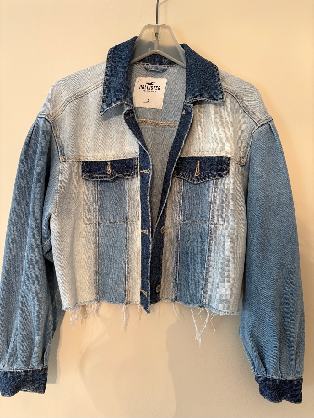 Hollister Cropped Patchwork Denim Jacket